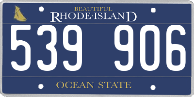 RI license plate 539906
