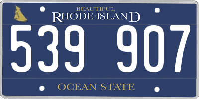 RI license plate 539907