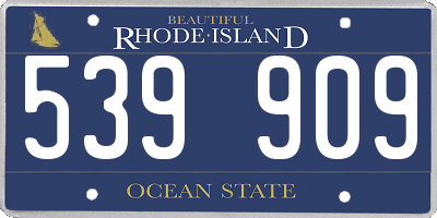 RI license plate 539909