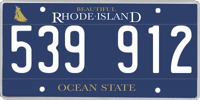 RI license plate 539912