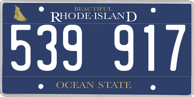 RI license plate 539917