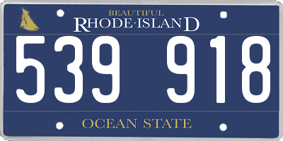 RI license plate 539918