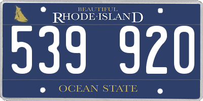 RI license plate 539920
