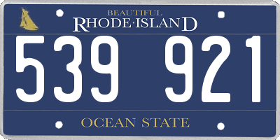 RI license plate 539921