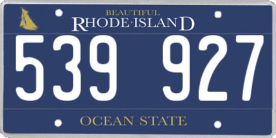 RI license plate 539927
