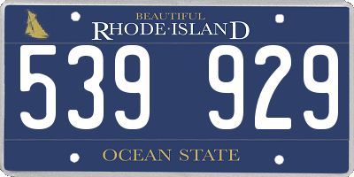 RI license plate 539929