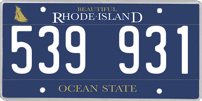 RI license plate 539931