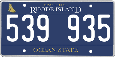 RI license plate 539935