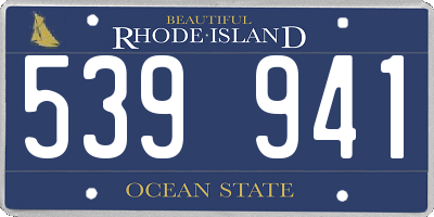 RI license plate 539941