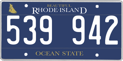 RI license plate 539942
