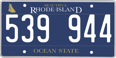 RI license plate 539944
