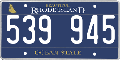 RI license plate 539945