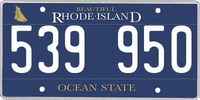 RI license plate 539950