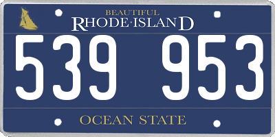 RI license plate 539953