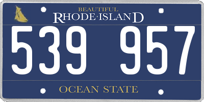 RI license plate 539957