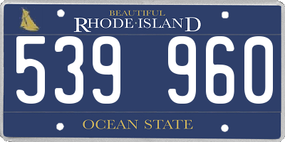 RI license plate 539960