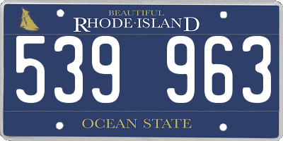 RI license plate 539963