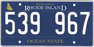 RI license plate 539967
