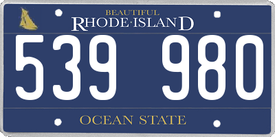 RI license plate 539980