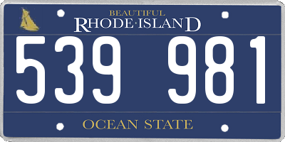 RI license plate 539981
