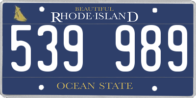 RI license plate 539989