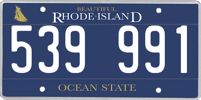 RI license plate 539991