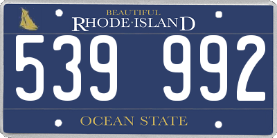RI license plate 539992