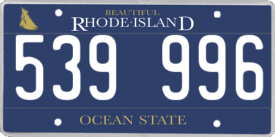 RI license plate 539996