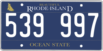 RI license plate 539997