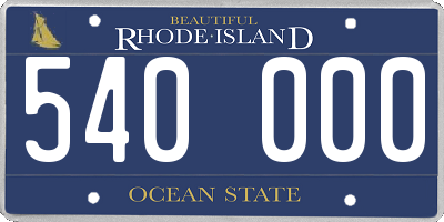 RI license plate 540000