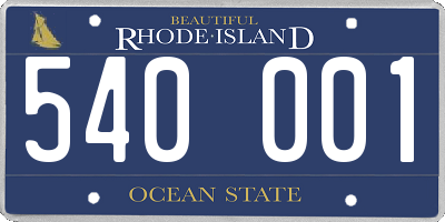 RI license plate 540001
