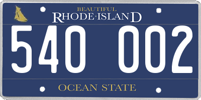 RI license plate 540002