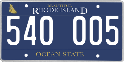 RI license plate 540005