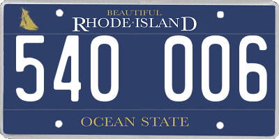 RI license plate 540006