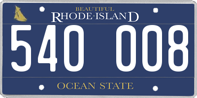 RI license plate 540008