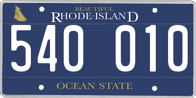 RI license plate 540010