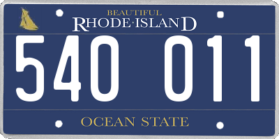 RI license plate 540011