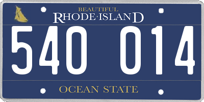 RI license plate 540014