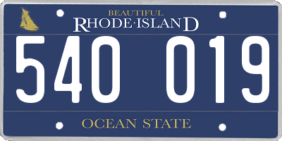 RI license plate 540019