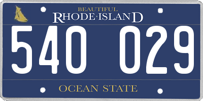 RI license plate 540029