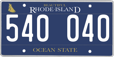 RI license plate 540040