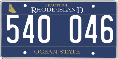 RI license plate 540046