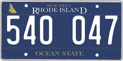 RI license plate 540047