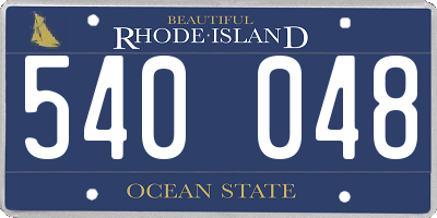 RI license plate 540048
