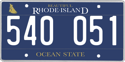 RI license plate 540051