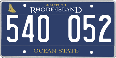 RI license plate 540052
