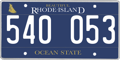 RI license plate 540053