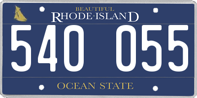 RI license plate 540055