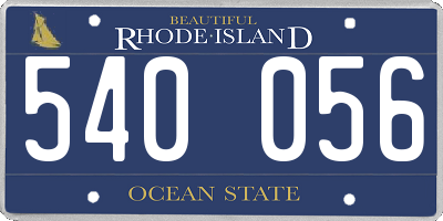 RI license plate 540056