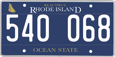 RI license plate 540068
